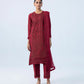 3 Piece - Embroidered Cotton Satin Suit