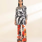 2 Piece - Embroidered Satin Suit