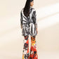 2 Piece - Embroidered Satin Suit