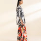 2 Piece - Embroidered Satin Suit