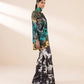 2 Piece - Embroidered Satin Suit
