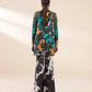 2 Piece - Embroidered Satin Suit