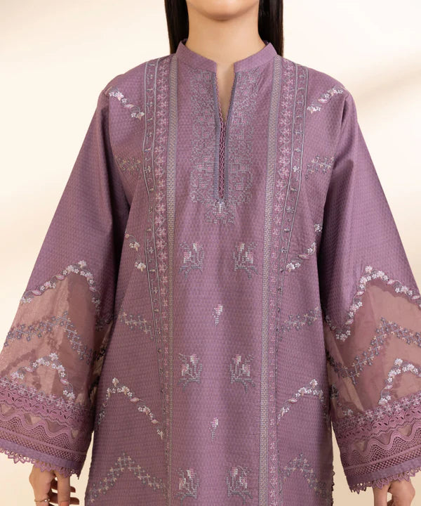 2 Piece - Embroidered Dobby Suit