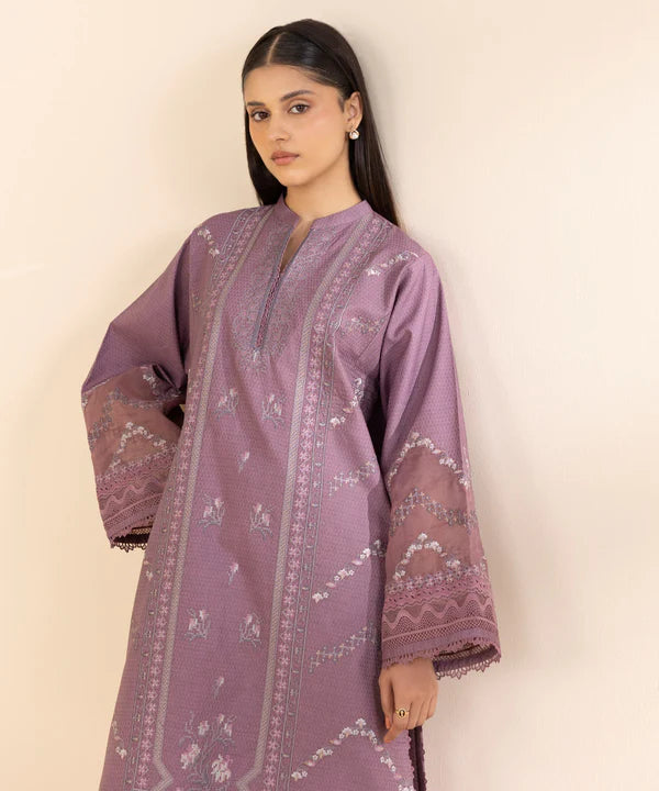 2 Piece - Embroidered Dobby Suit