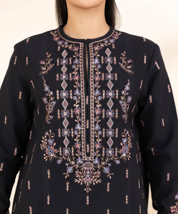 2 Piece - Embroidered Dobby Suit
