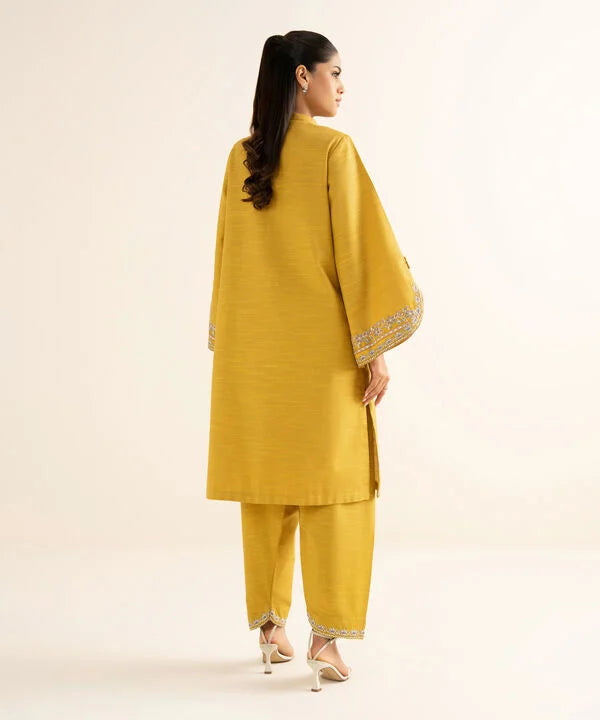 2 Piece - Embroidered Zari Khaddar Suit