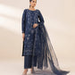3 Piece - Embroidered Raw Silk Suit