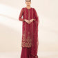 3 Piece - Embroidered Net Suit