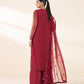 3 Piece - Embroidered Net Suit