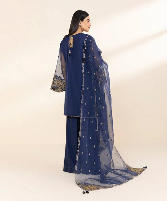 3 Piece - Embroidered Organza Suit
