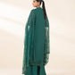 3 Piece - Embroidered Net Suit