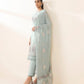 3 Piece - Embroidered Chiffon Suit
