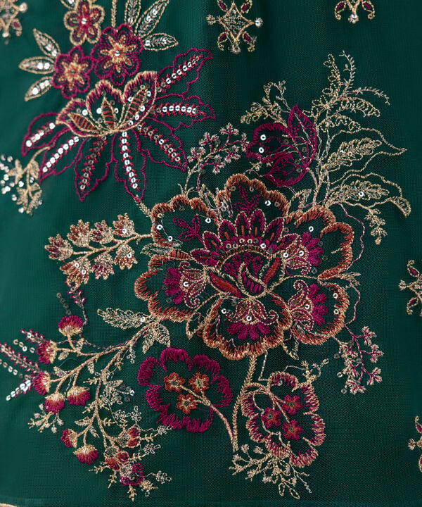 3 Piece - Embroidered Net Suit