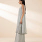 3 Piece - Embroidered Chiffon Suit