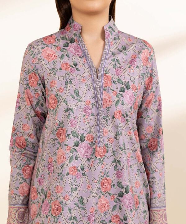 3 Piece - Printed Cotton Viscose Suit
