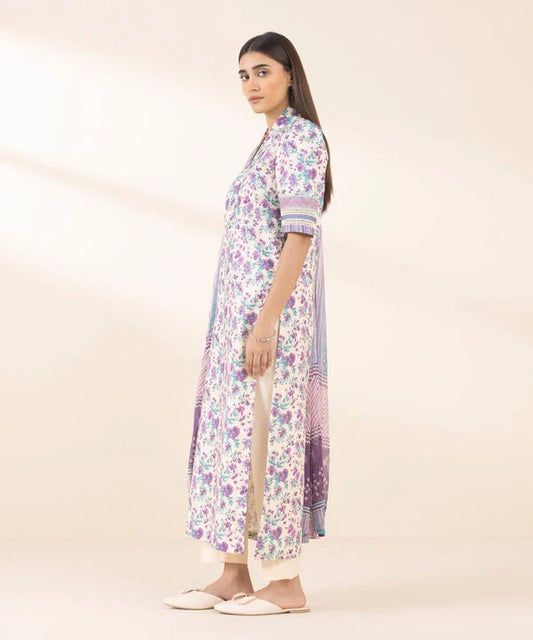 3 Piece - Printed Cotton Suit