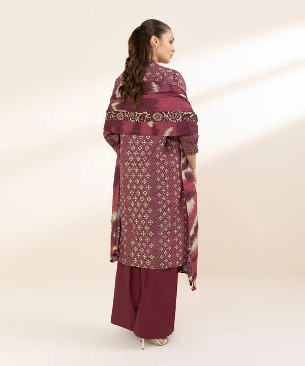 3 Piece - Printed Zari Lawn Suit