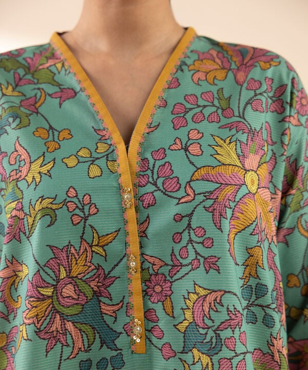 3 Piece - Printed Zari Lawn Suit