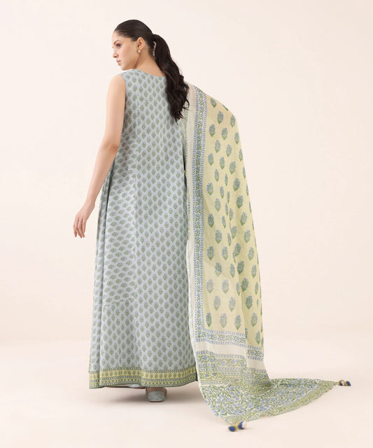 3 Piece - Printed Light Linen Suit