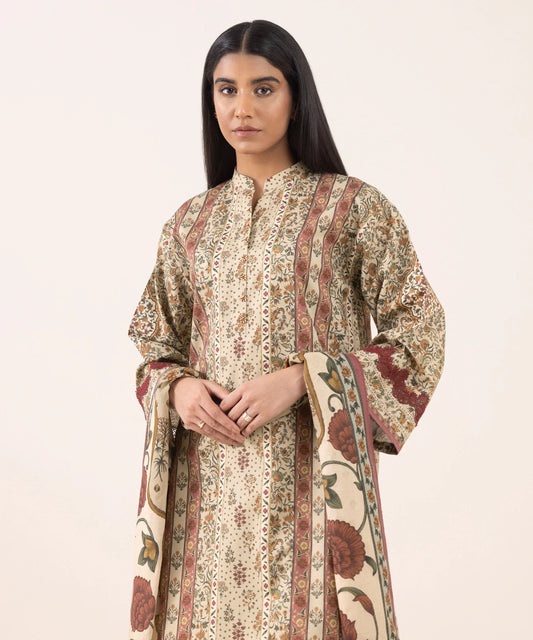3 Piece - Printed Cotton Suit