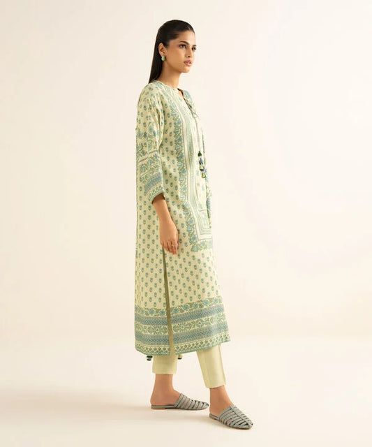 3 Piece - Printed Linen Suit