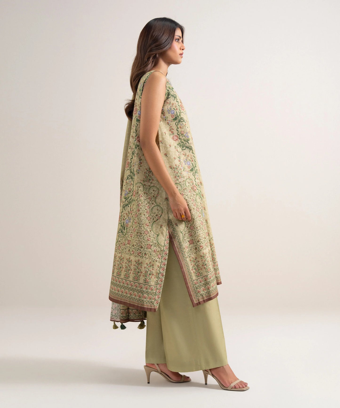 3 Piece - Printed Zari Lawn Suit