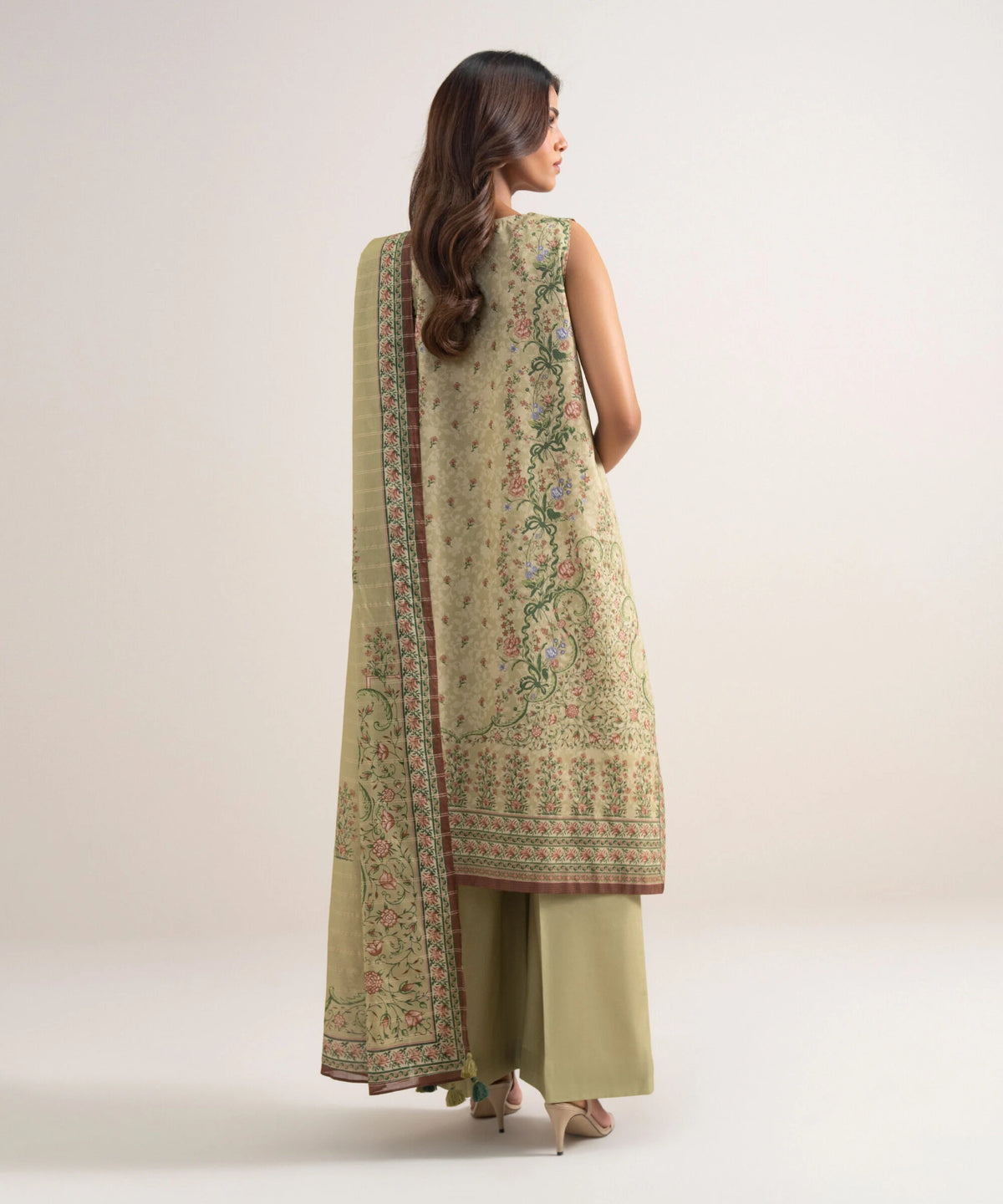 3 Piece - Printed Zari Lawn Suit
