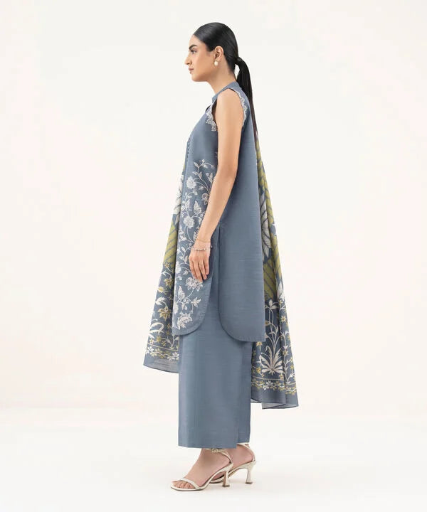 3 Piece - Embroidered Light Khaddar Suit