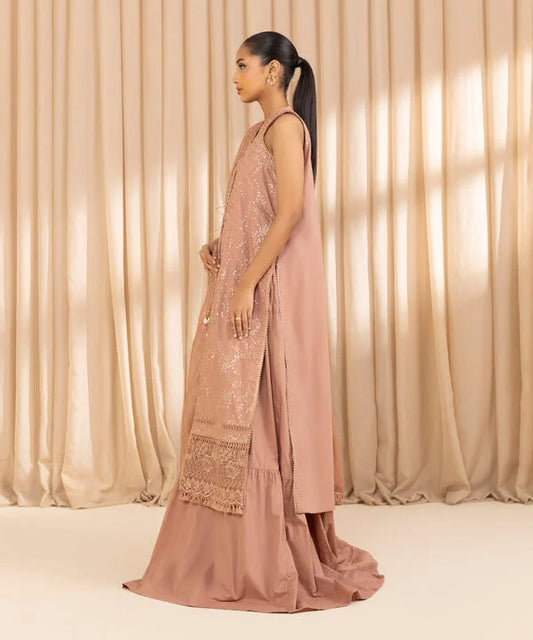 3 Piece - Embroidered Cotton Suit