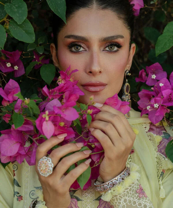 3 Piece - Embroidered Cotton Satin Suit