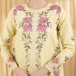 3 Piece - Embroidered Cotton Satin Suit