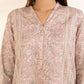 3 Piece - Embroidered Cotton Satin Suit