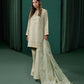 3 Piece - Embroidered Cotton Satin Suit
