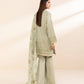 3 Piece - Embroidered Cotton Satin Suit