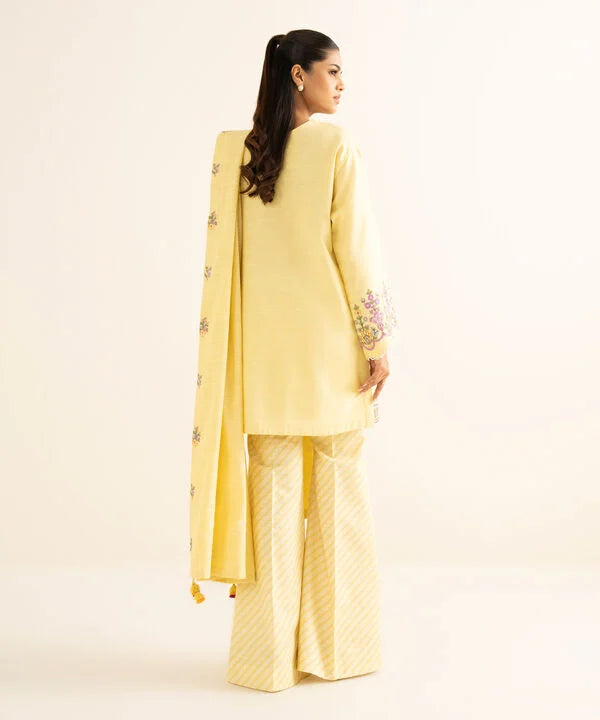 3 Piece - Embroidered Khaddar Suit
