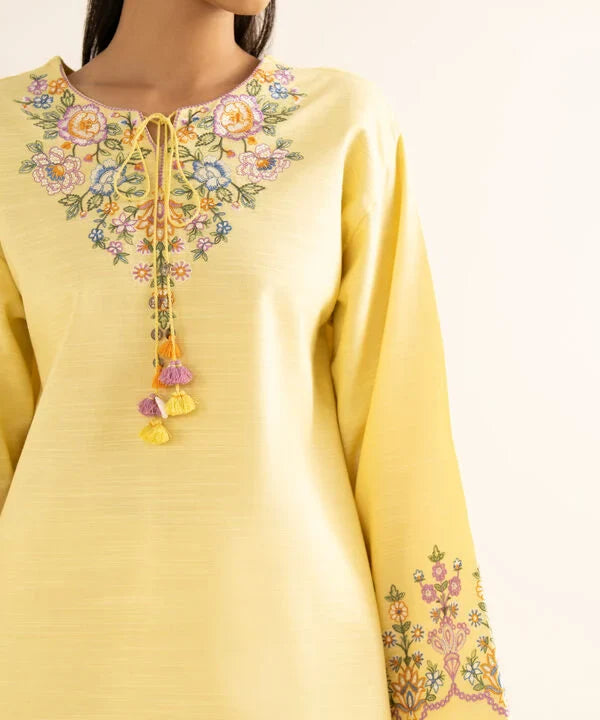 3 Piece - Embroidered Khaddar Suit