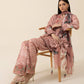 3 Piece - Embroidered Satin Suit