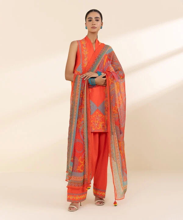 3 Piece - Embroidered Lawn Suit