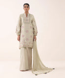 3 Piece - Embroidered Dobby Suit