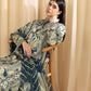 3 Piece - Printed Satin Suit