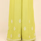 Embroidered Raw Silk Flared Pants