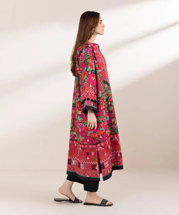 Embroidered Front-Open Jacket