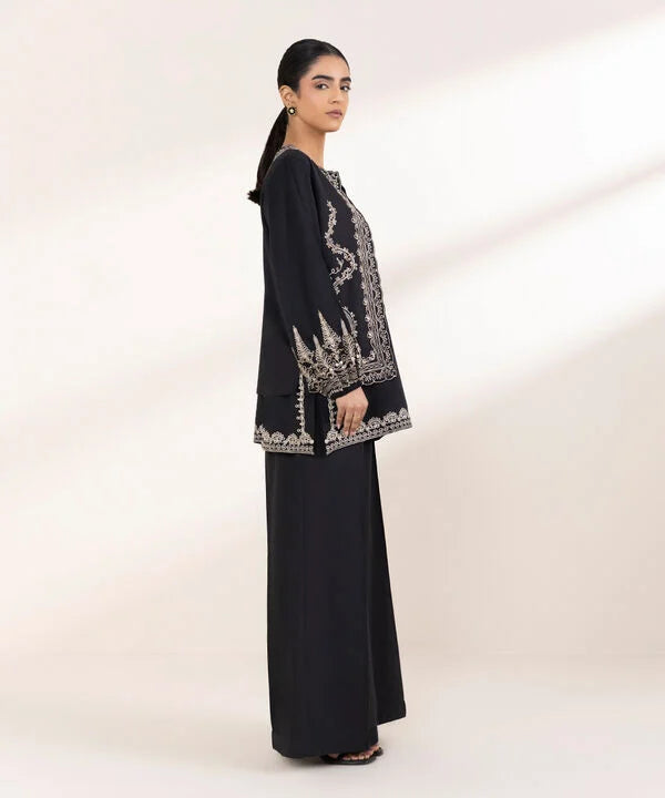 Embroidered Front Open Jacket