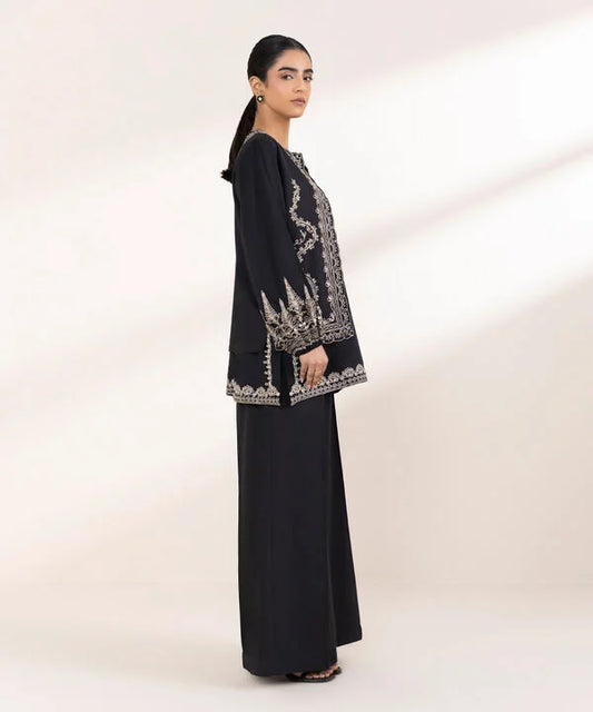 Embroidered Front Open Jacket