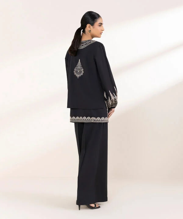 Embroidered Front Open Jacket