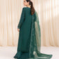 3 Piece - Embroidered Raw Silk Suit