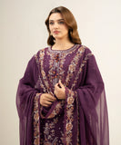3 Piece - Embroidered Cotton Net Suit