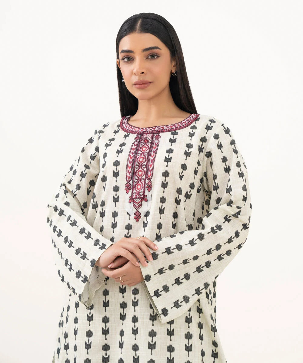 Embroidered Light Khaddar Shirt