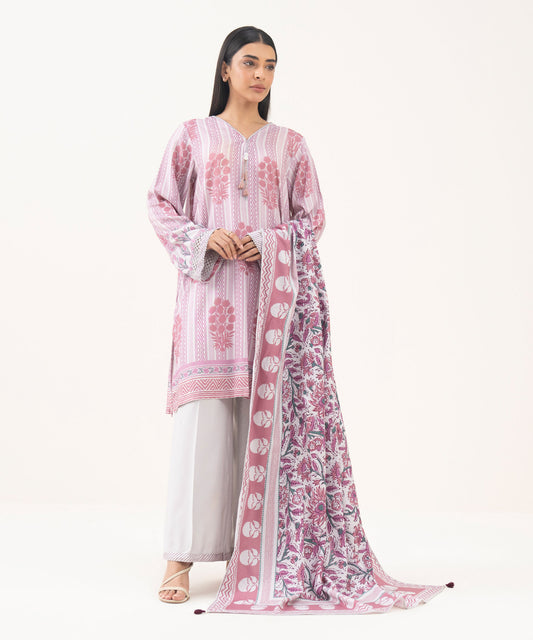 3 Piece - Printed Linen Viscose