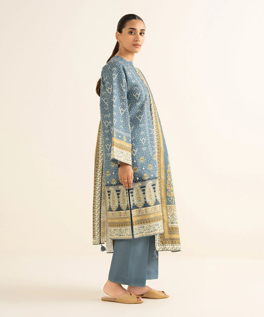 3 Piece - Printed Cotton Suit